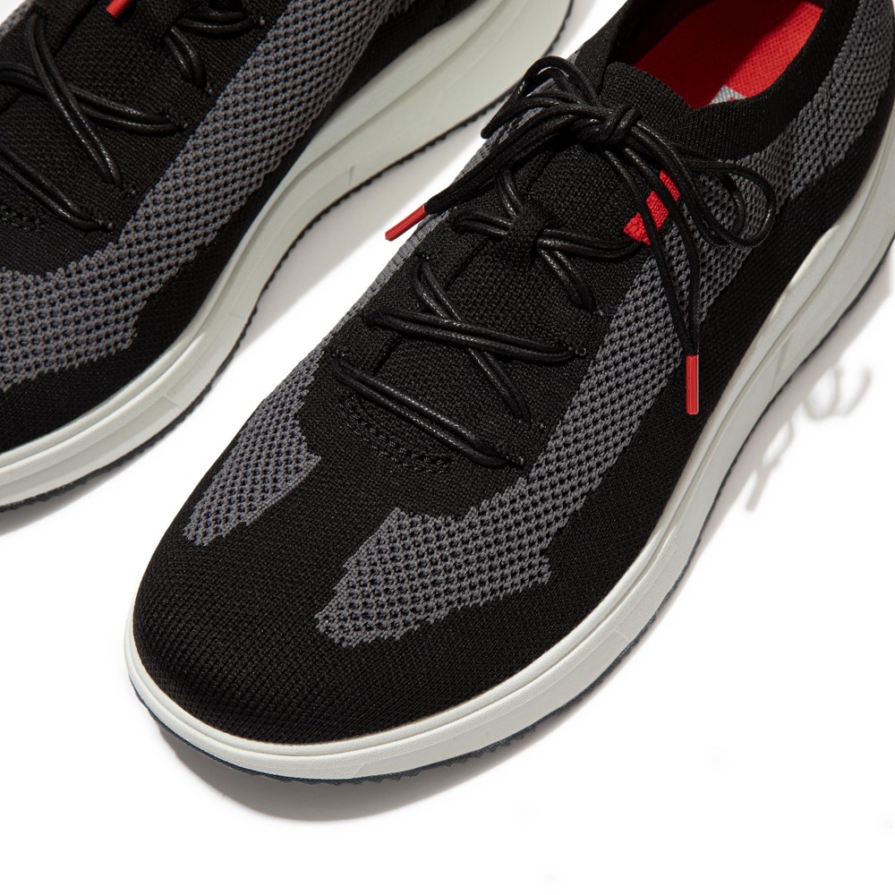 Fitflop Mens Sneakers - Frey Knit - Black - 906-SRGTXQ